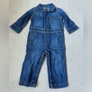 NWOT Gap denim Jumpsuit - 12-18 months